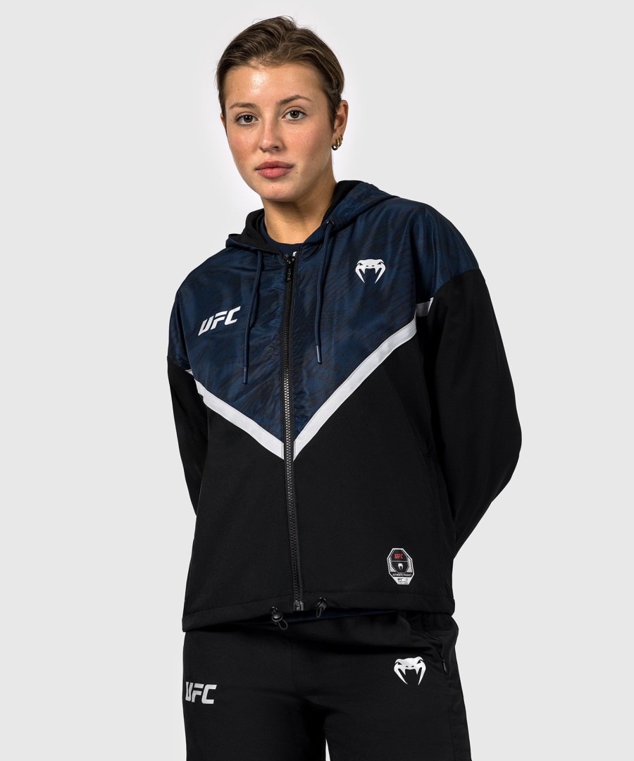 moletom com zíper feminino ufc fusion by venum fight week - azul oceânico