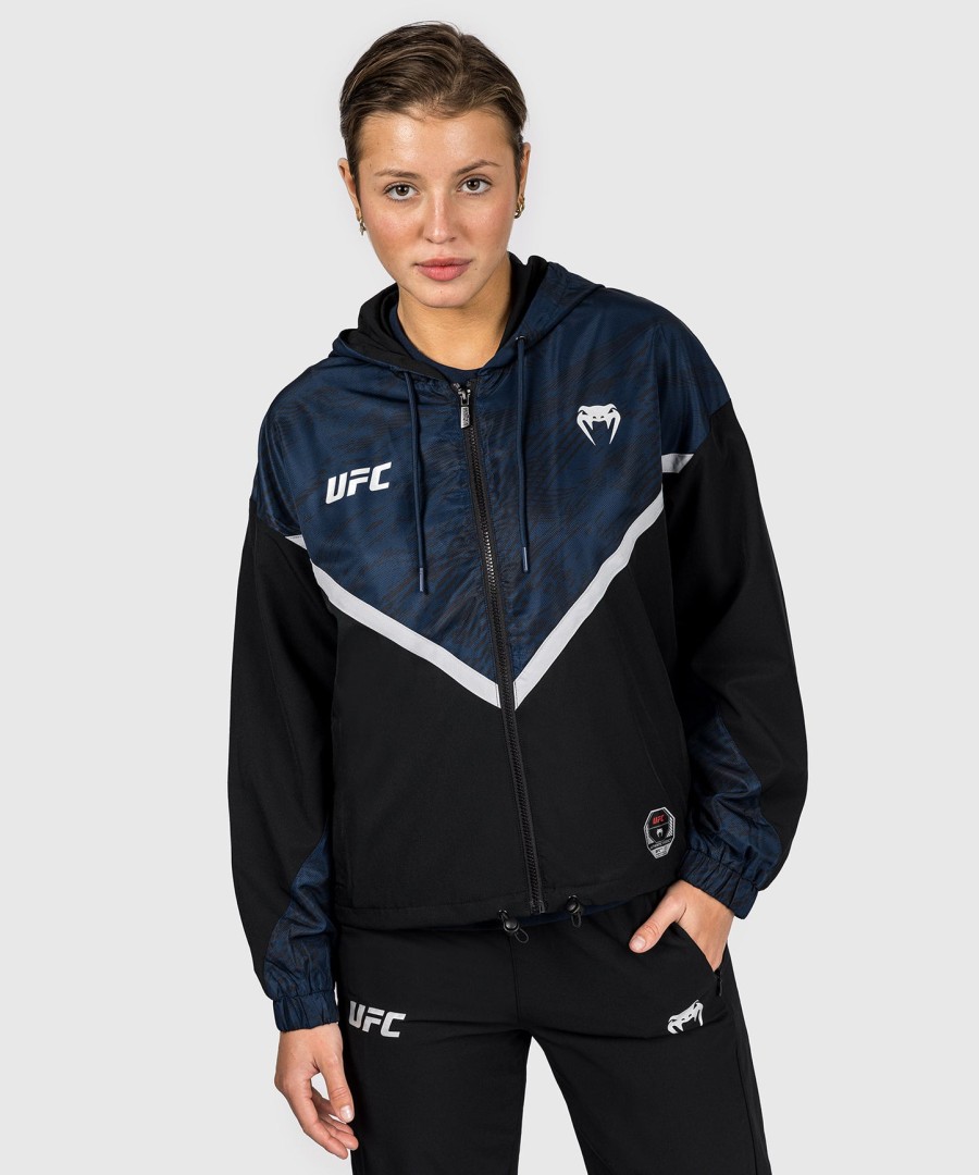 moletom com zíper feminino ufc fusion by venum fight week - azul oceânico