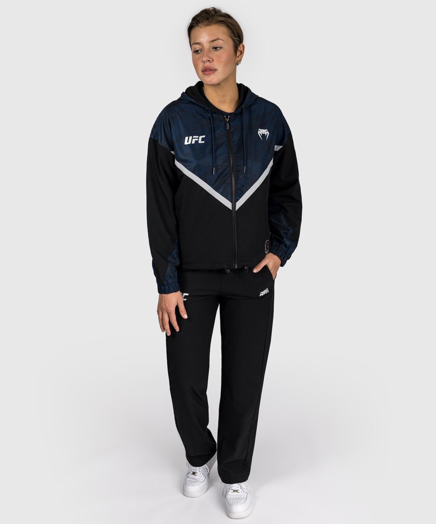 moletom com zíper feminino ufc fusion by venum fight week - azul oceânico