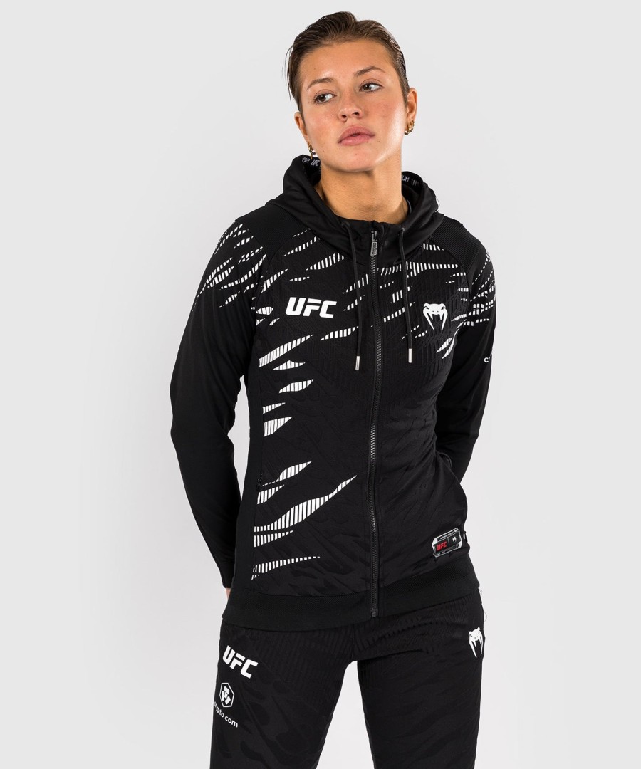 moletom com capuz ufc fusion by venum authentic fight night feminino walkout - preto
