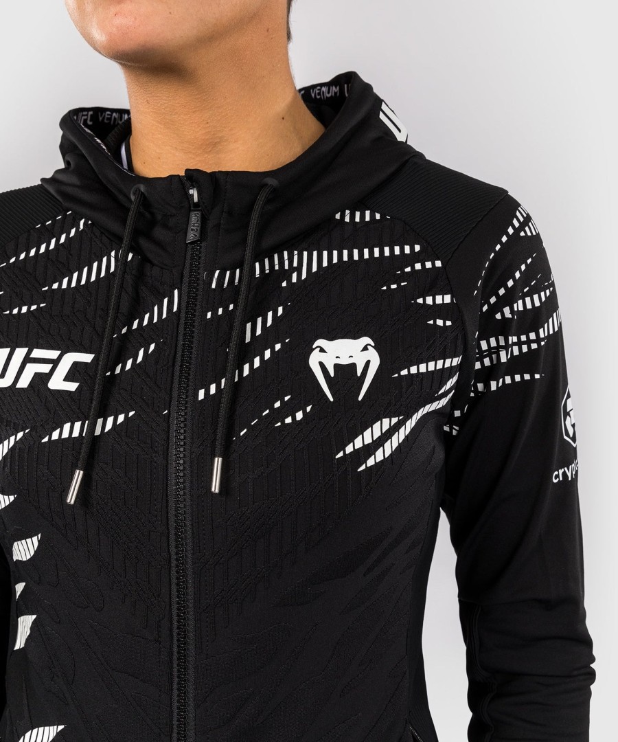 moletom com capuz ufc fusion by venum authentic fight night feminino walkout - preto