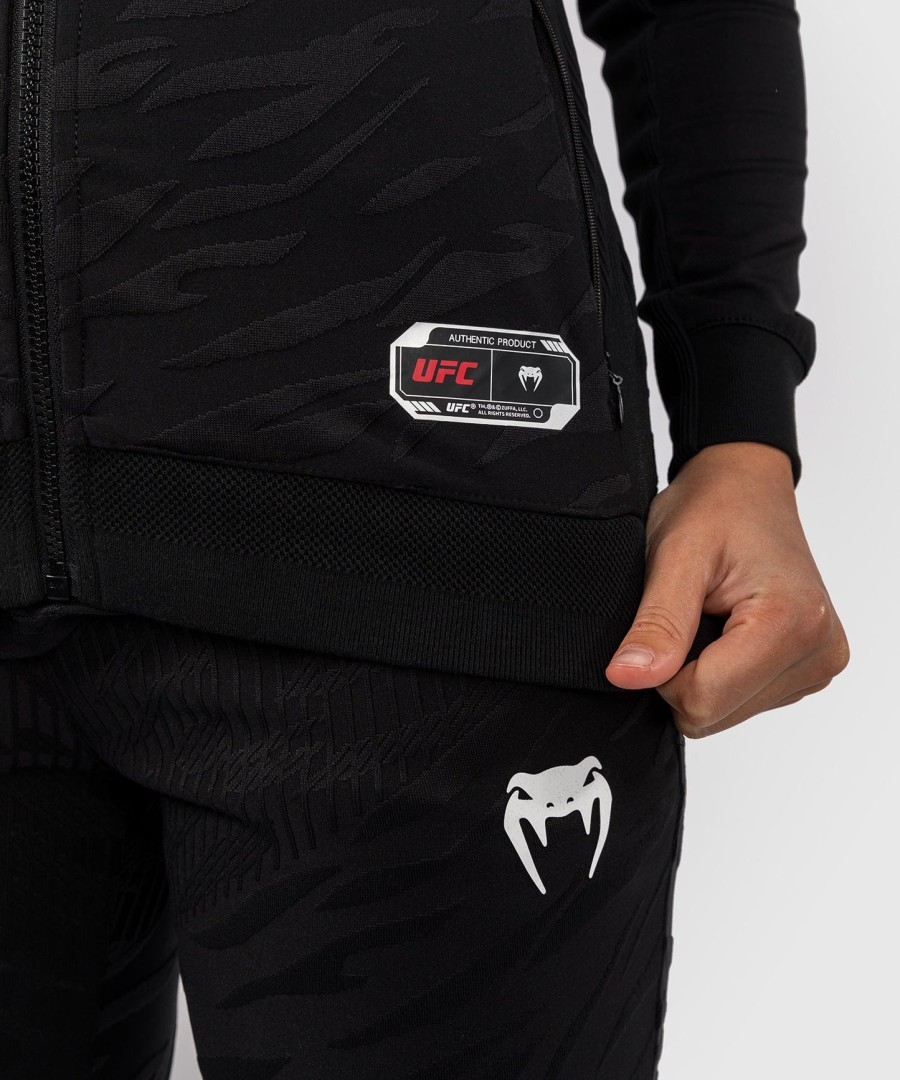 moletom com capuz ufc fusion by venum authentic fight night feminino walkout - preto