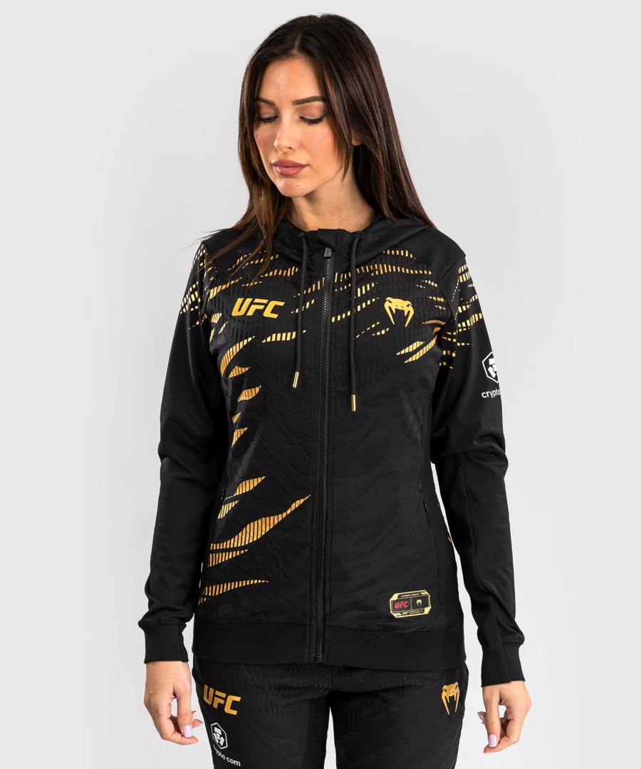 moletom com capuz ufc fusion by venum authentic fight night feminino walkout - campeã