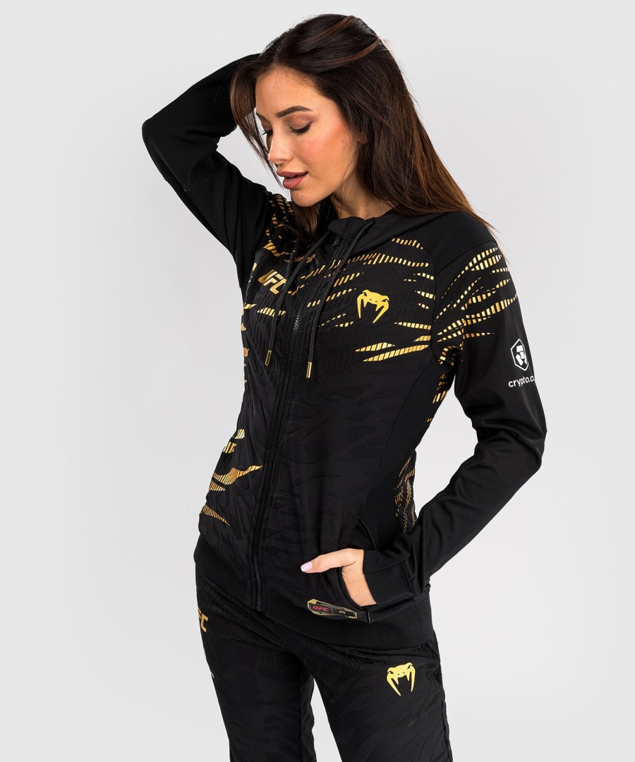 moletom com capuz ufc fusion by venum authentic fight night feminino walkout - campeã