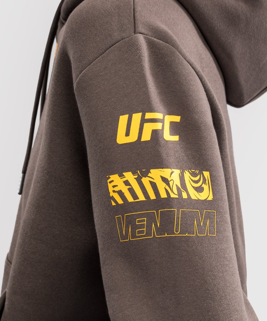 moletom com capuz feminino ufc fusion by venum fight week - marrom sólido