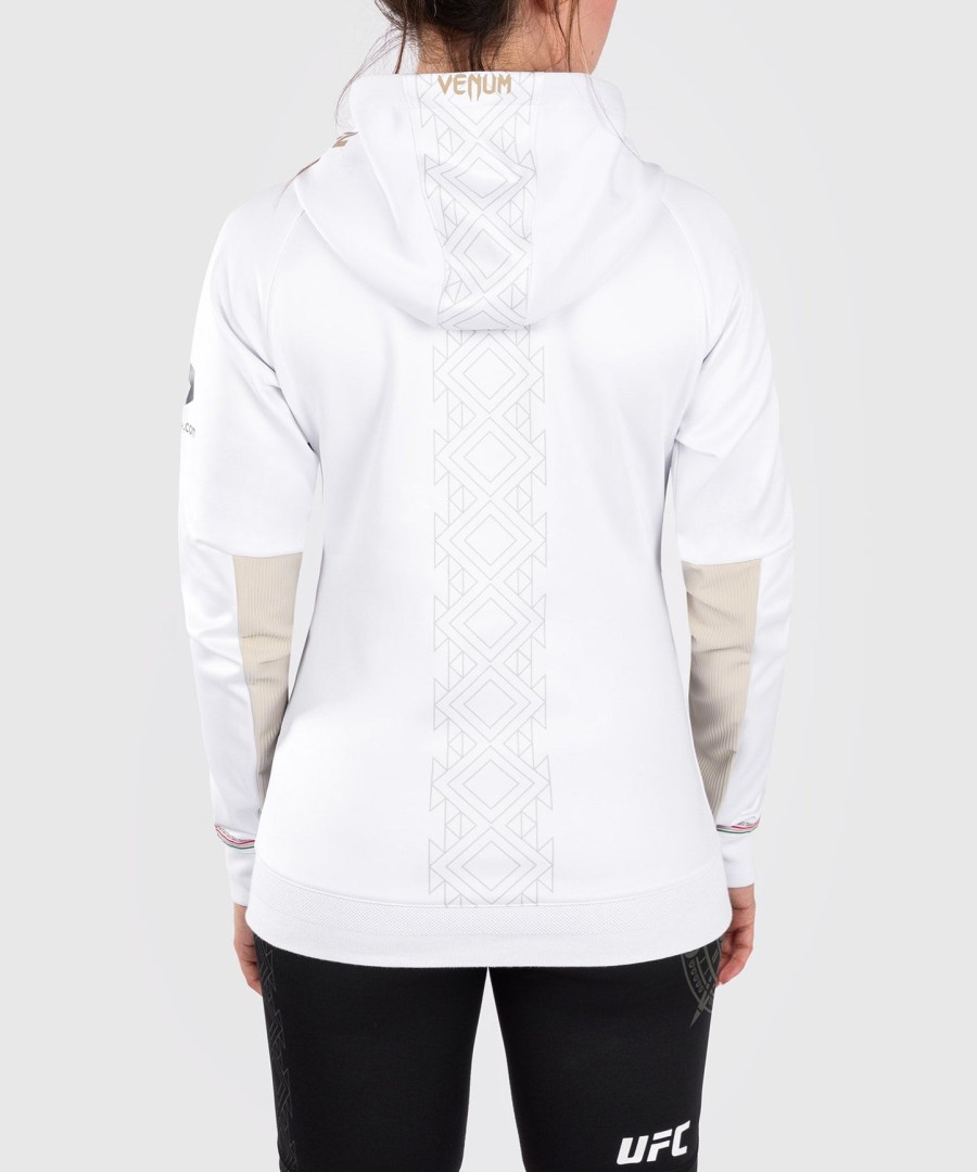 moletom com capuz noche ufc by venum authentic fight night para mulheres - branco