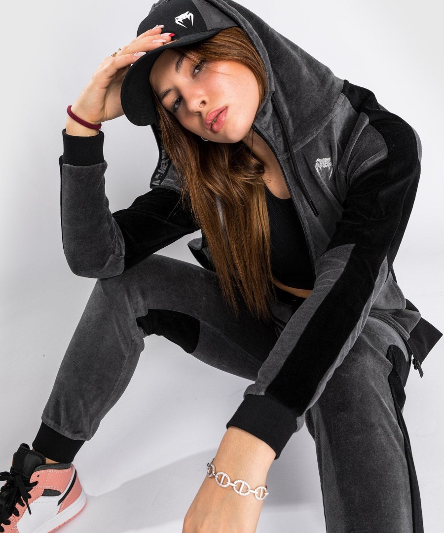 jaqueta esportiva venum camoline 2.0 velvet - feminina - cinzapreta
