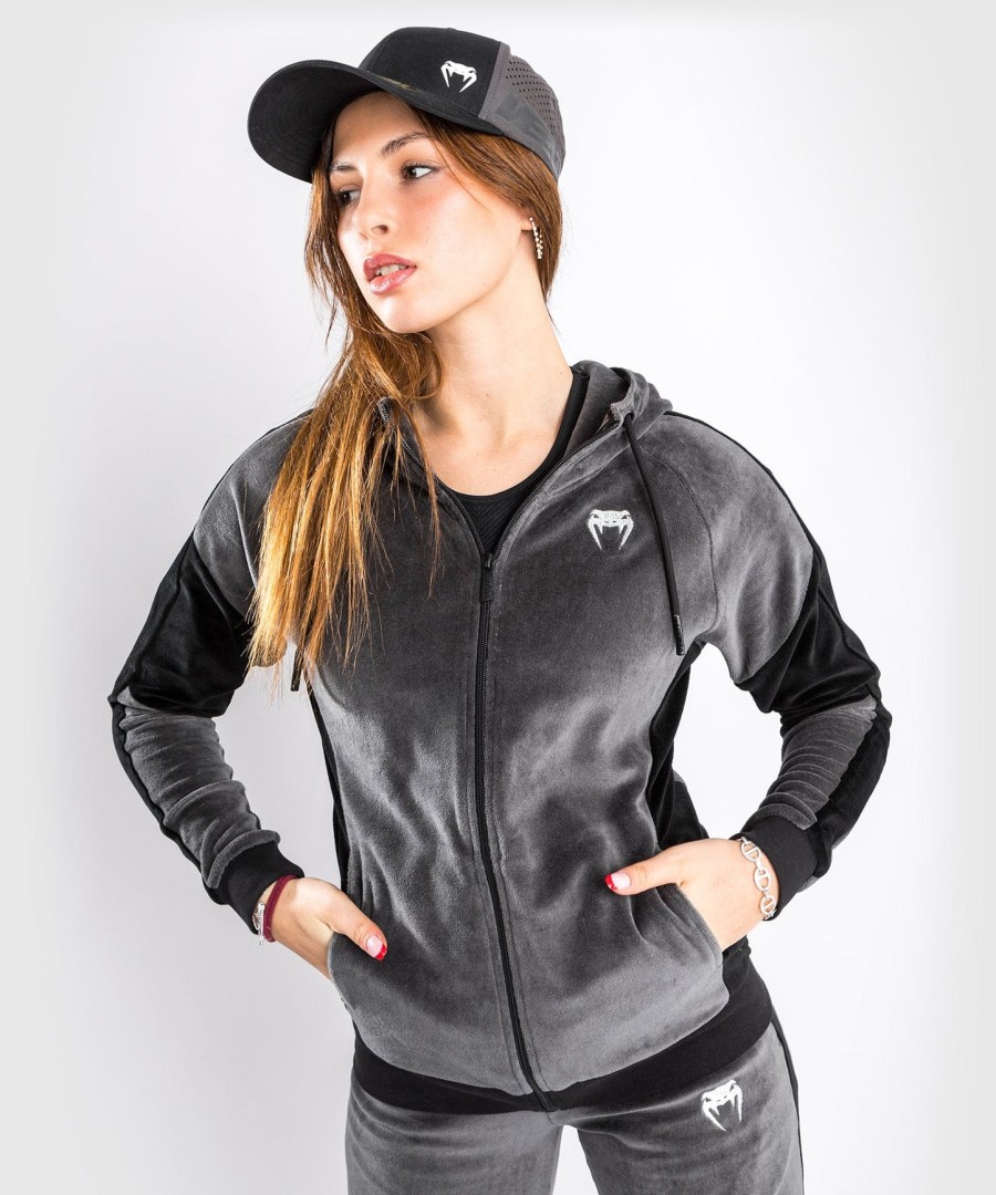 jaqueta esportiva venum camoline 2.0 velvet - feminina - cinzapreta