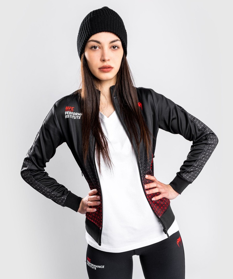 jaqueta esportiva ufc venum performance institute - feminina - pretavermelha