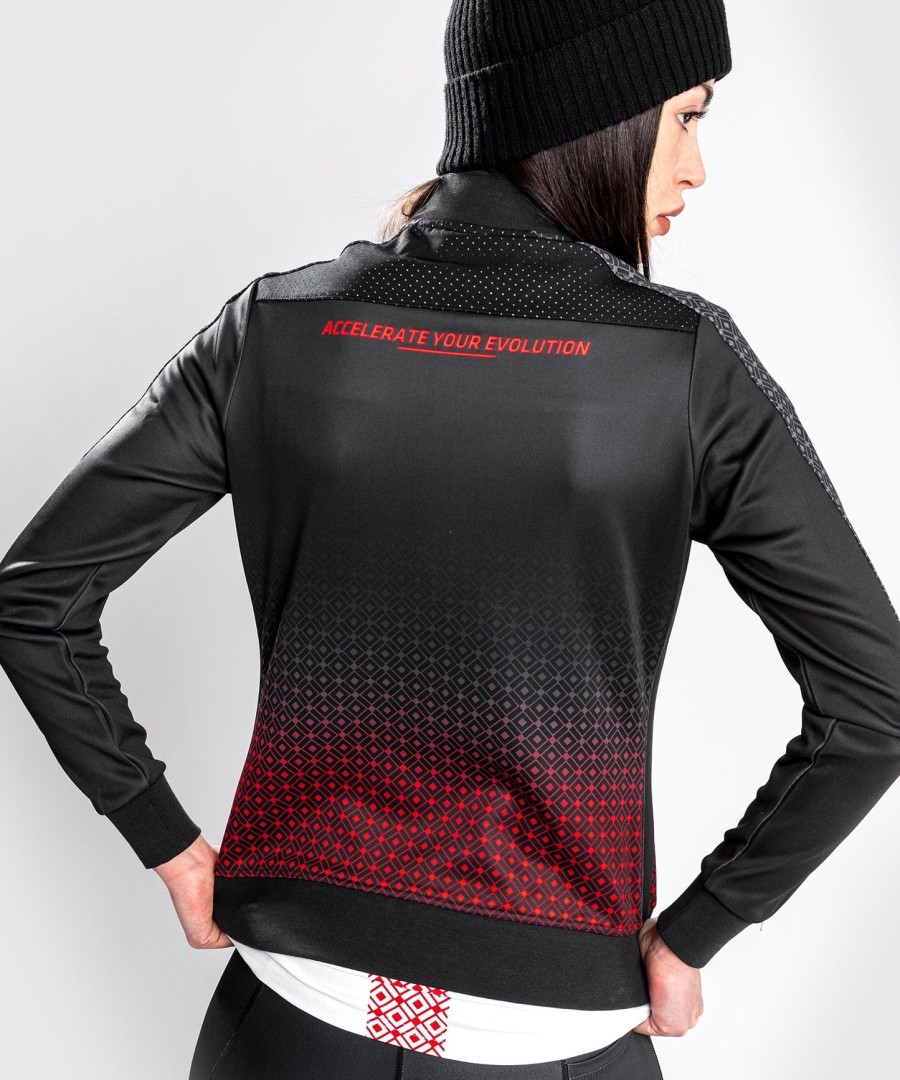 jaqueta esportiva ufc venum performance institute - feminina - pretavermelha