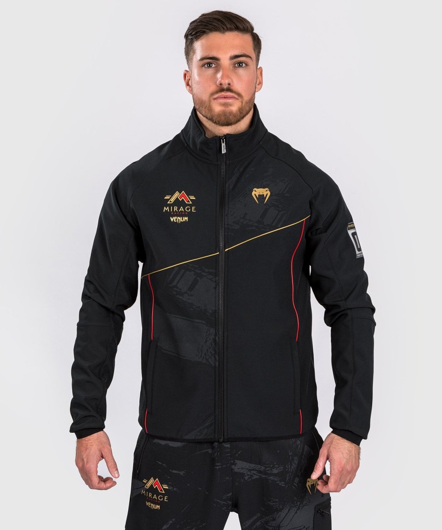 jaqueta softshell venum x mirage - pretodourado