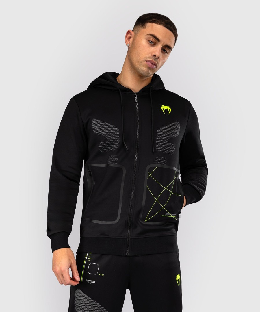 moletom com zíper venum training camp 4.0 - pretoverde neon