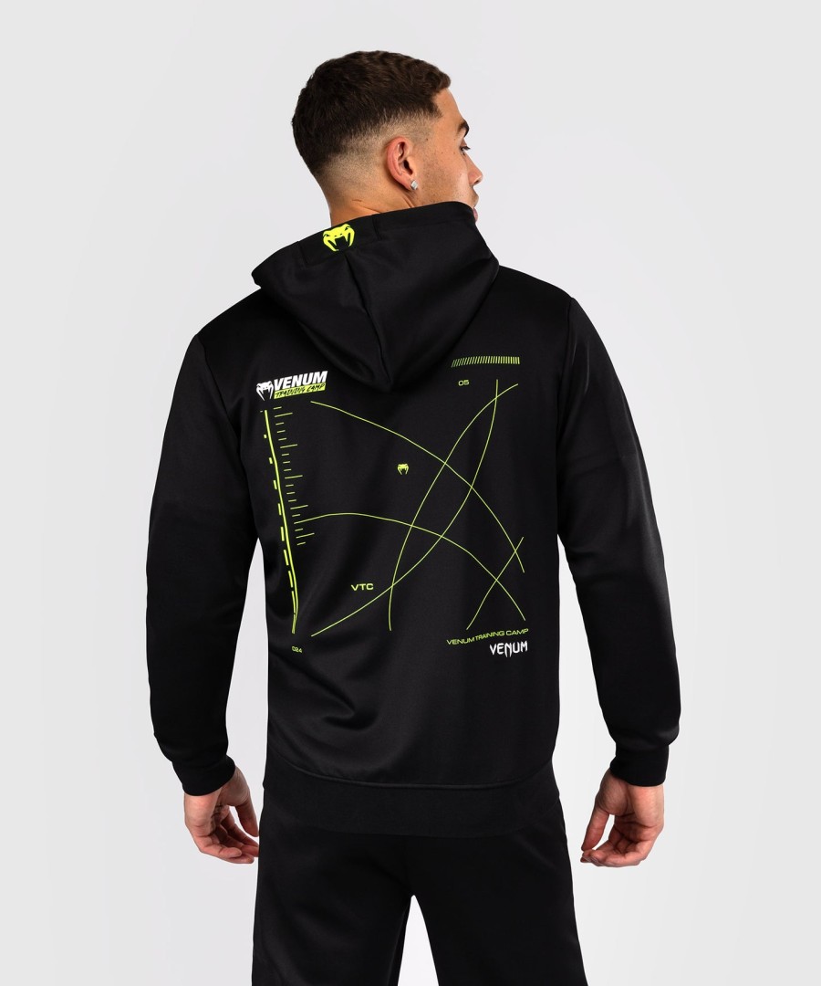 moletom com zíper venum training camp 4.0 - pretoverde neon