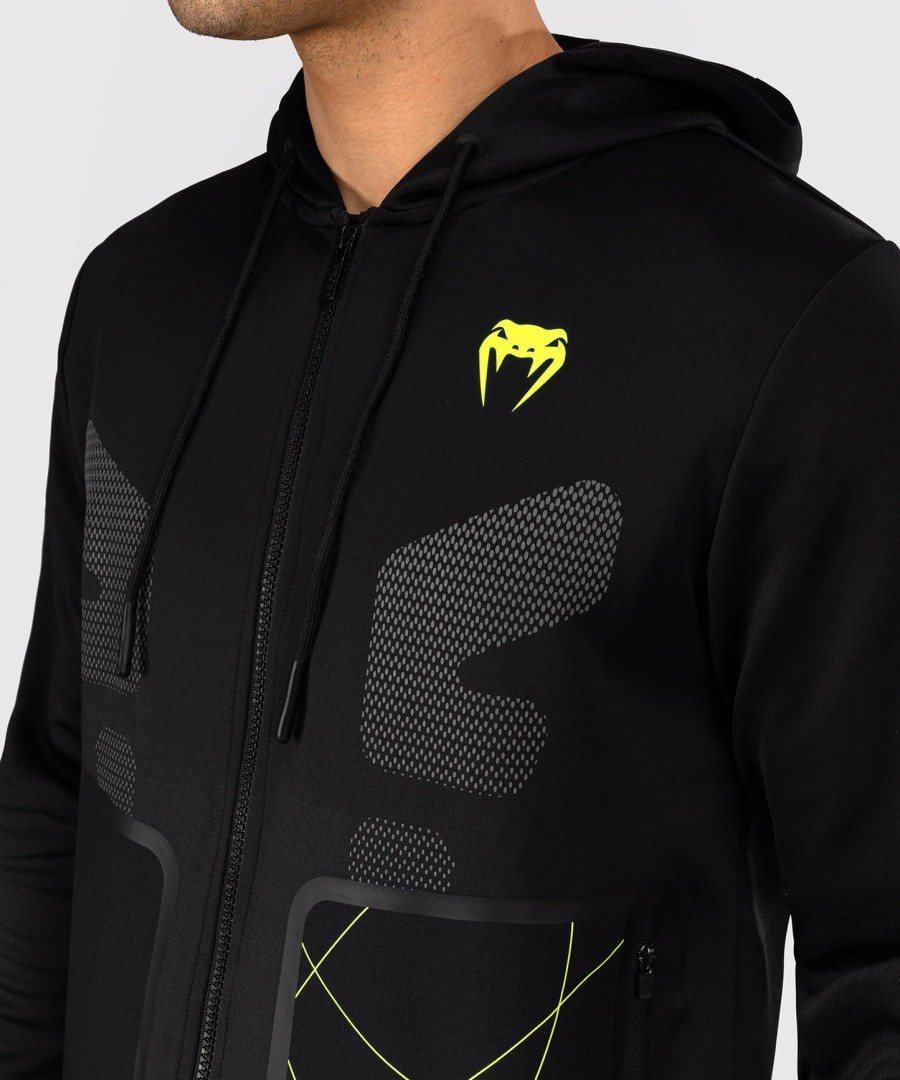 moletom com zíper venum training camp 4.0 - pretoverde neon