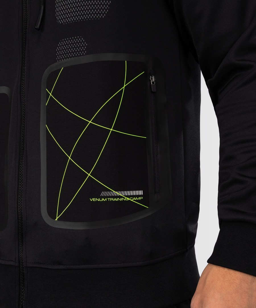 moletom com zíper venum training camp 4.0 - pretoverde neon