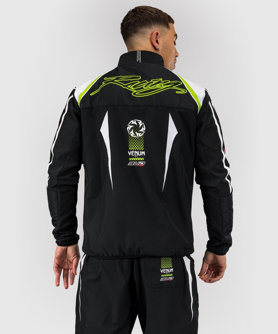 jaqueta masculina venum x bud racing - pretobrancoverde limão