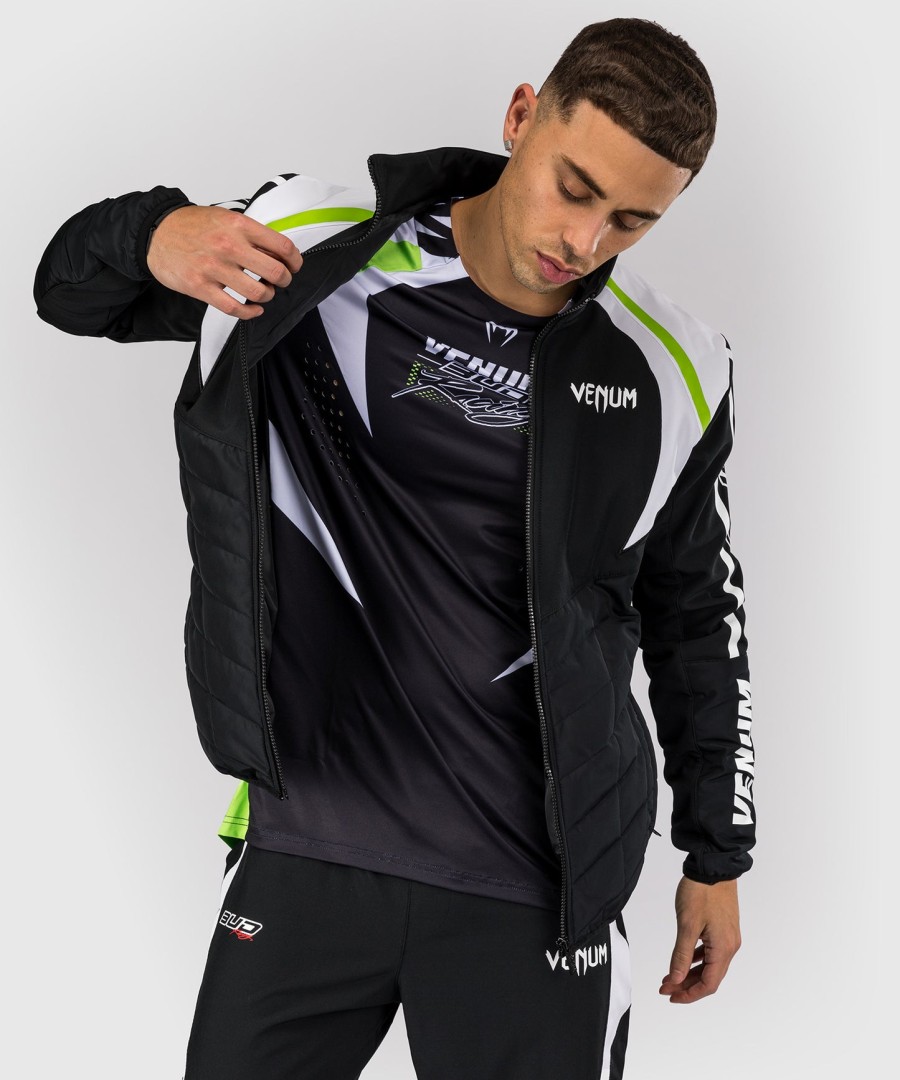 jaqueta masculina venum x bud racing - pretobrancoverde limão