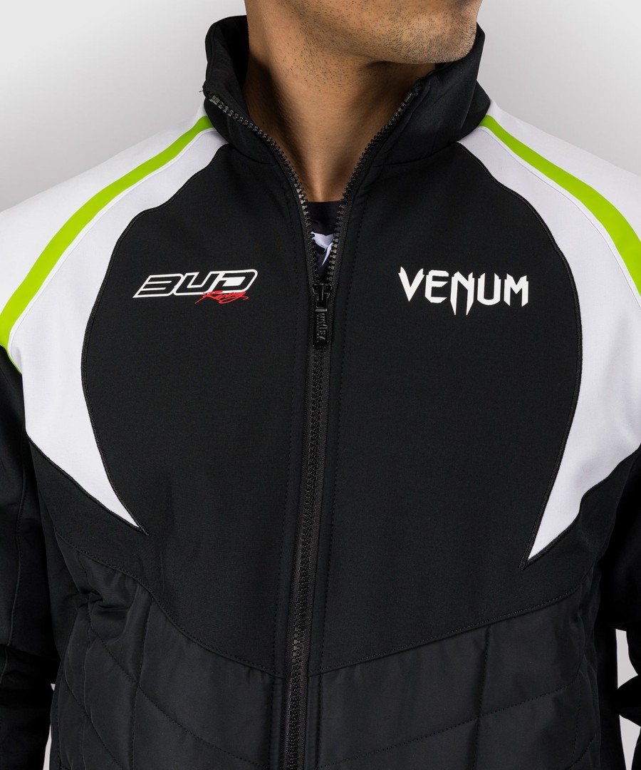 jaqueta masculina venum x bud racing - pretobrancoverde limão