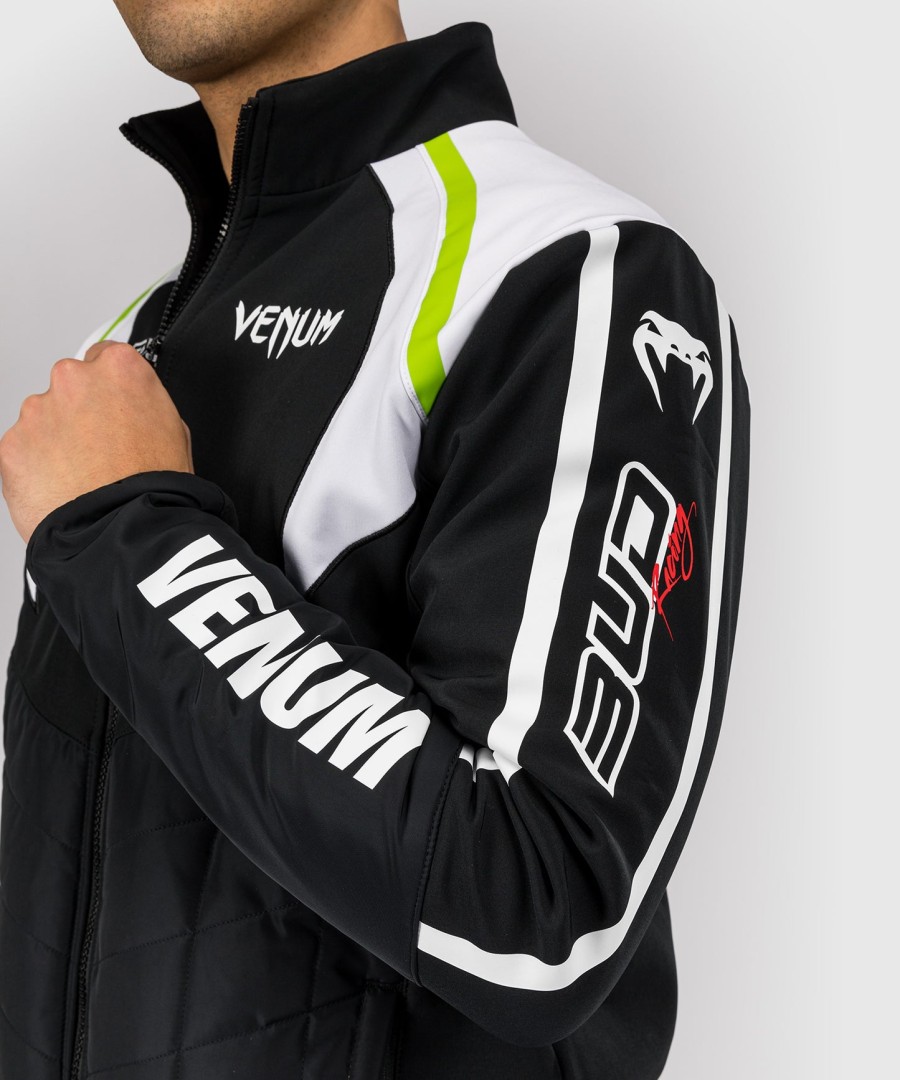 jaqueta masculina venum x bud racing - pretobrancoverde limão