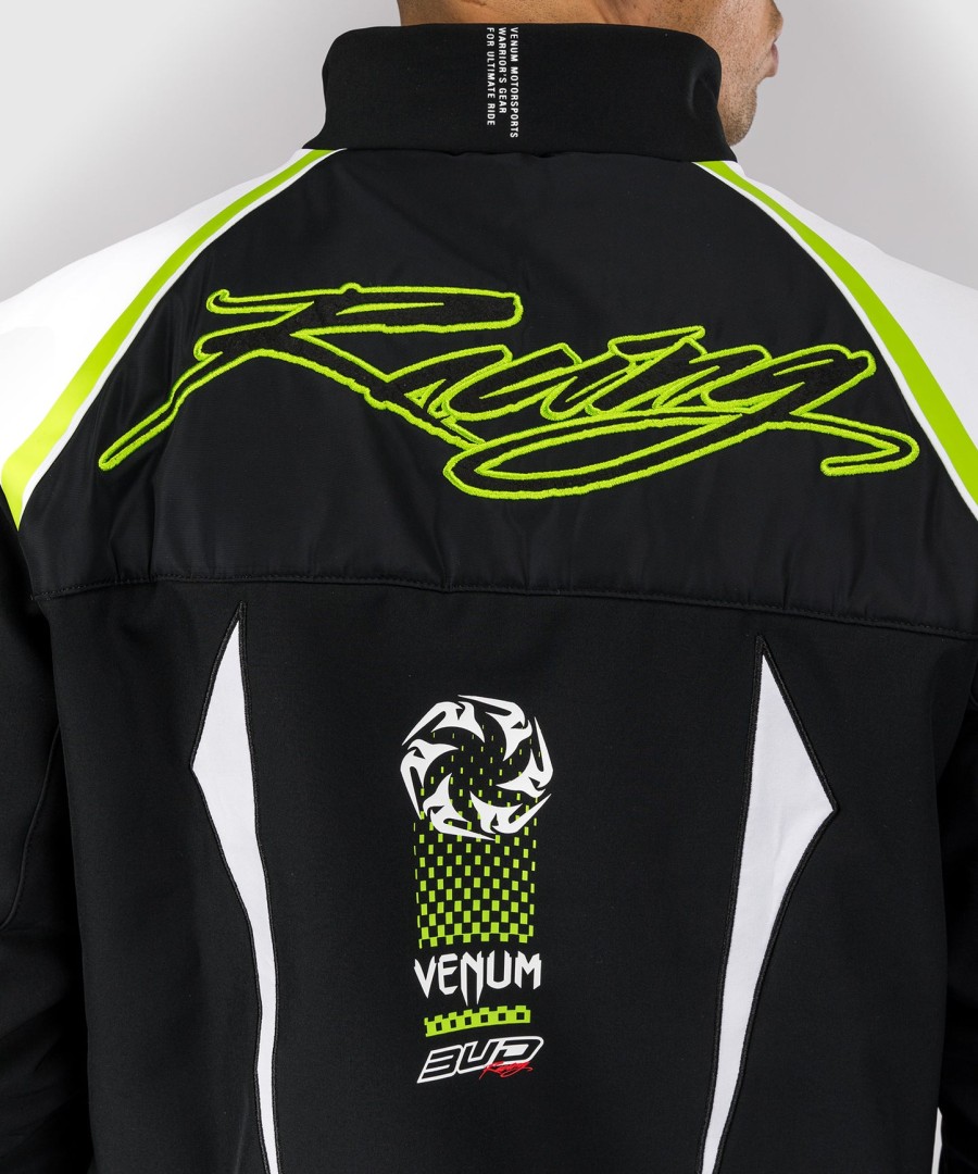 jaqueta masculina venum x bud racing - pretobrancoverde limão