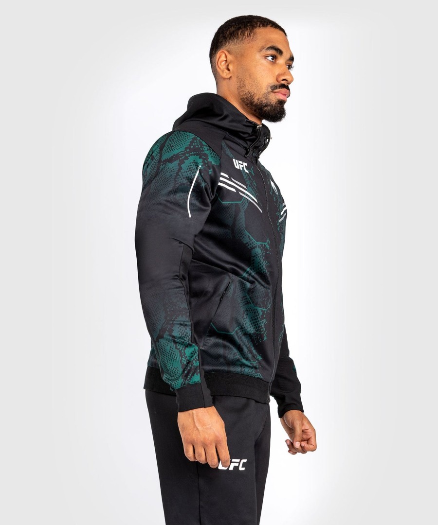 moletom com capuz ufc adrenaline by venum authentic fight night masculino walkout - edição esmeralda - verdepreto