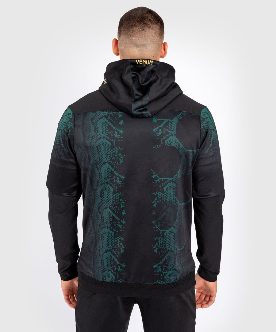 moletom com capuz ufc adrenaline by venum authentic fight night masculino walkout - edição esmeralda - verdepretodourado