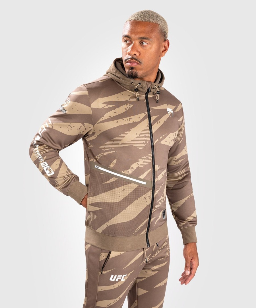 moletom com zíper ufc adrenaline by venum fight week masculino - camuflagem deserto