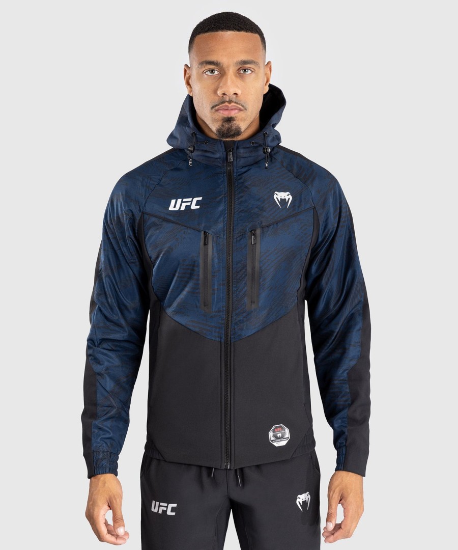 moletom com zíper ufc fusion by venum fight week masculino - azul oceânico