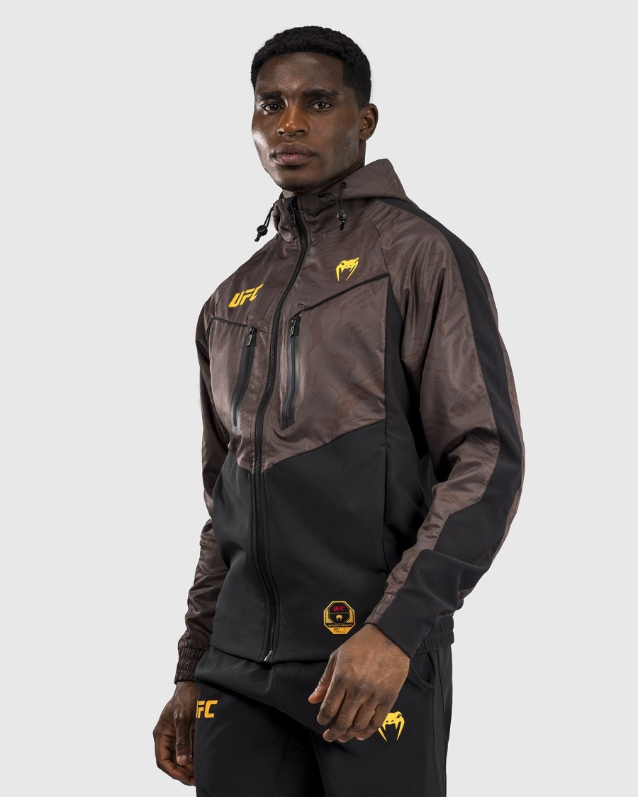 moletom com zíper ufc fusion by venum fight week masculino - marrom terroso