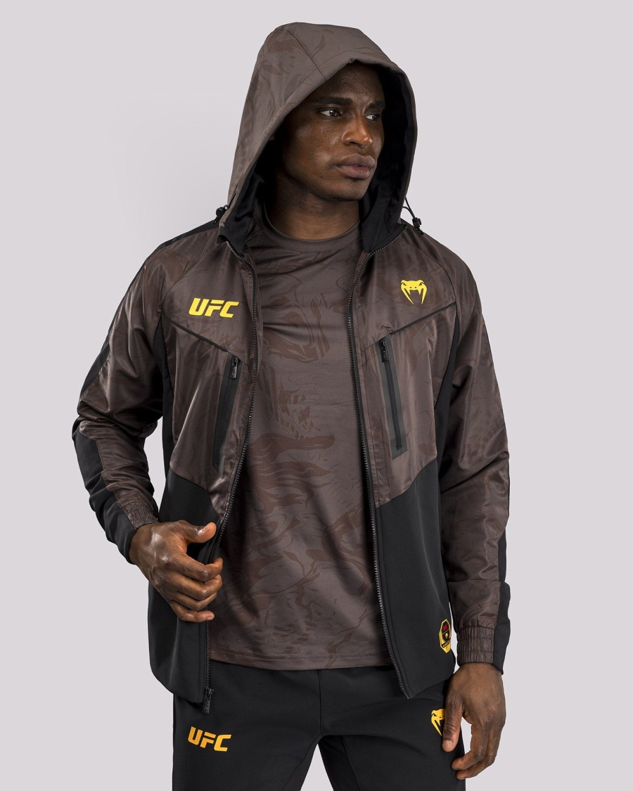 moletom com zíper ufc fusion by venum fight week masculino - marrom terroso