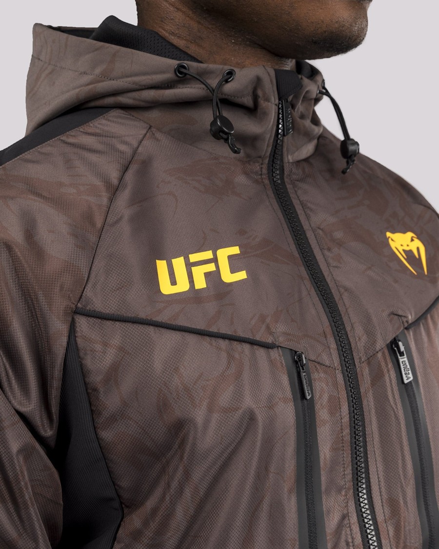 moletom com zíper ufc fusion by venum fight week masculino - marrom terroso