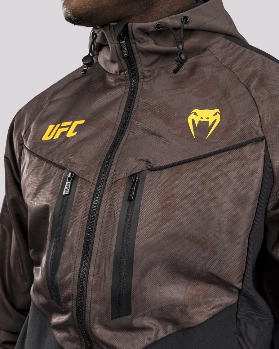 moletom com zíper ufc fusion by venum fight week masculino - marrom terroso