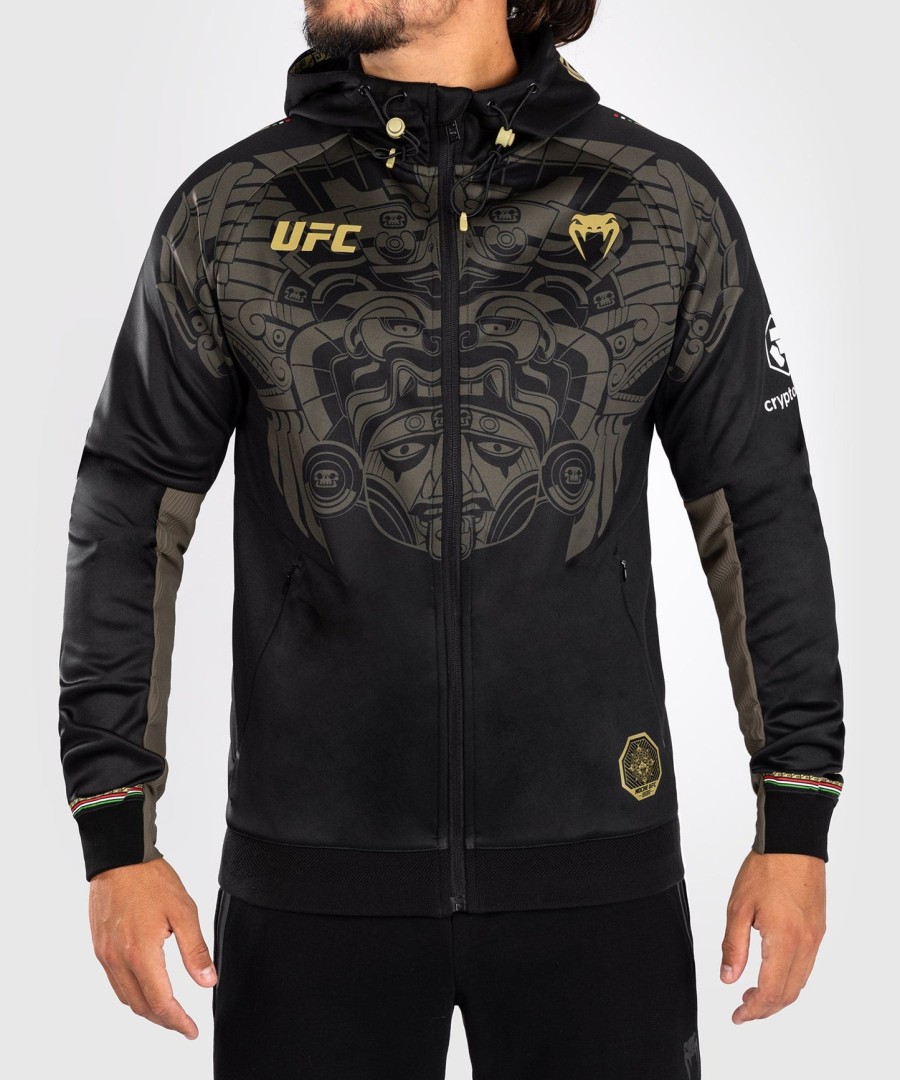 moletom com capuz noche ufc by venum authentic fight night masculino walkout - preto