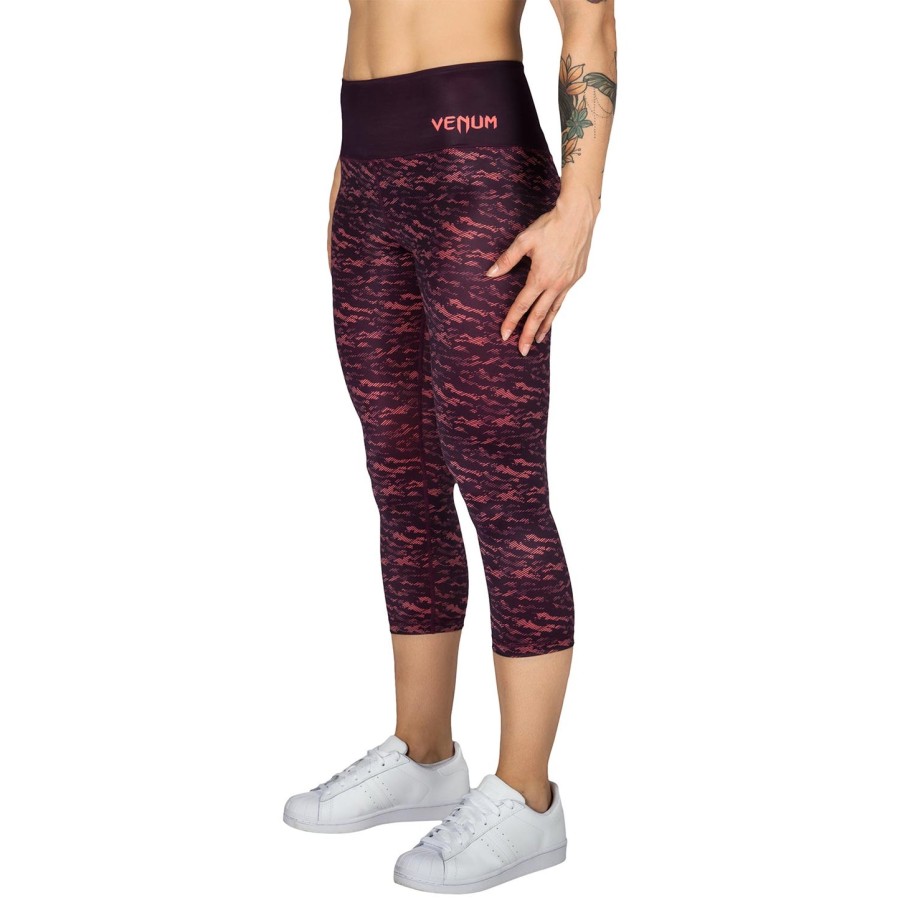 calça legging cropped venum camoline - pretocoral