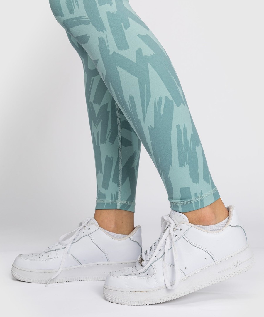leggings venum graffiti femininas de comprimento total - aqua