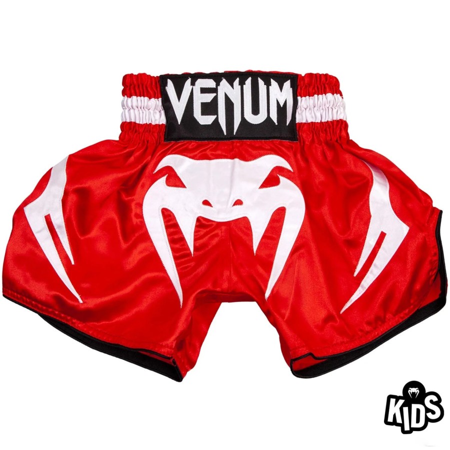 calção de muay thai infantil venum bangkok inferno - vermelhobranco
