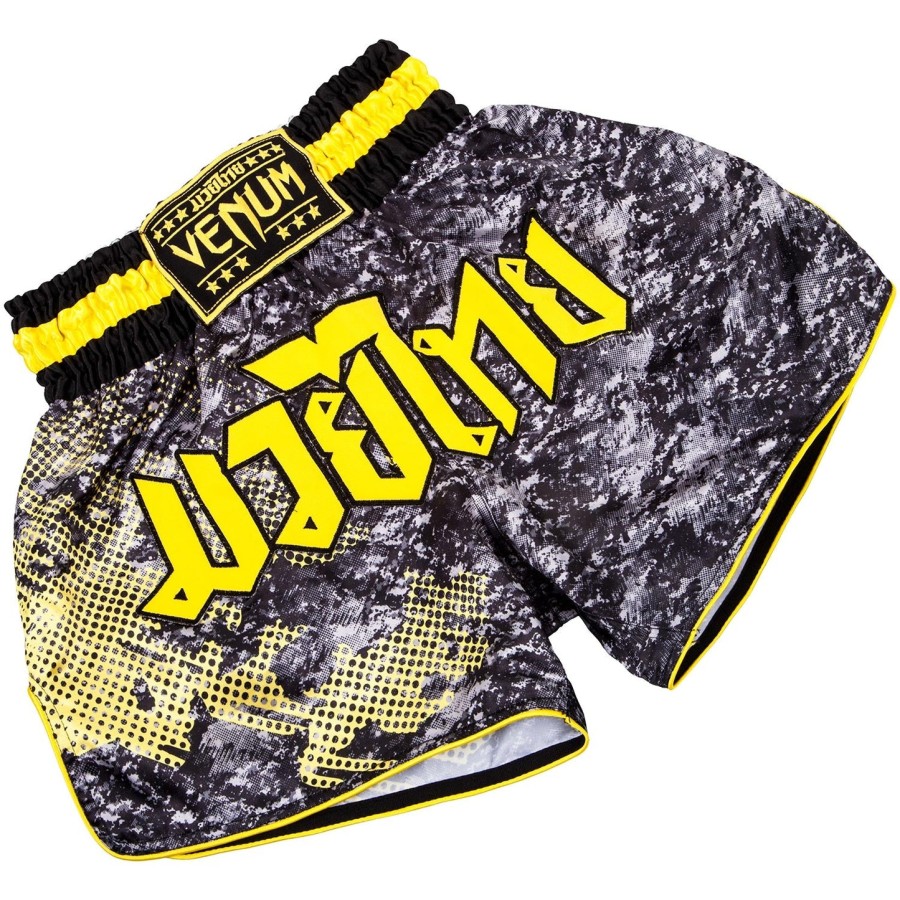 calção venum tramo muay thai - pretoamarelo