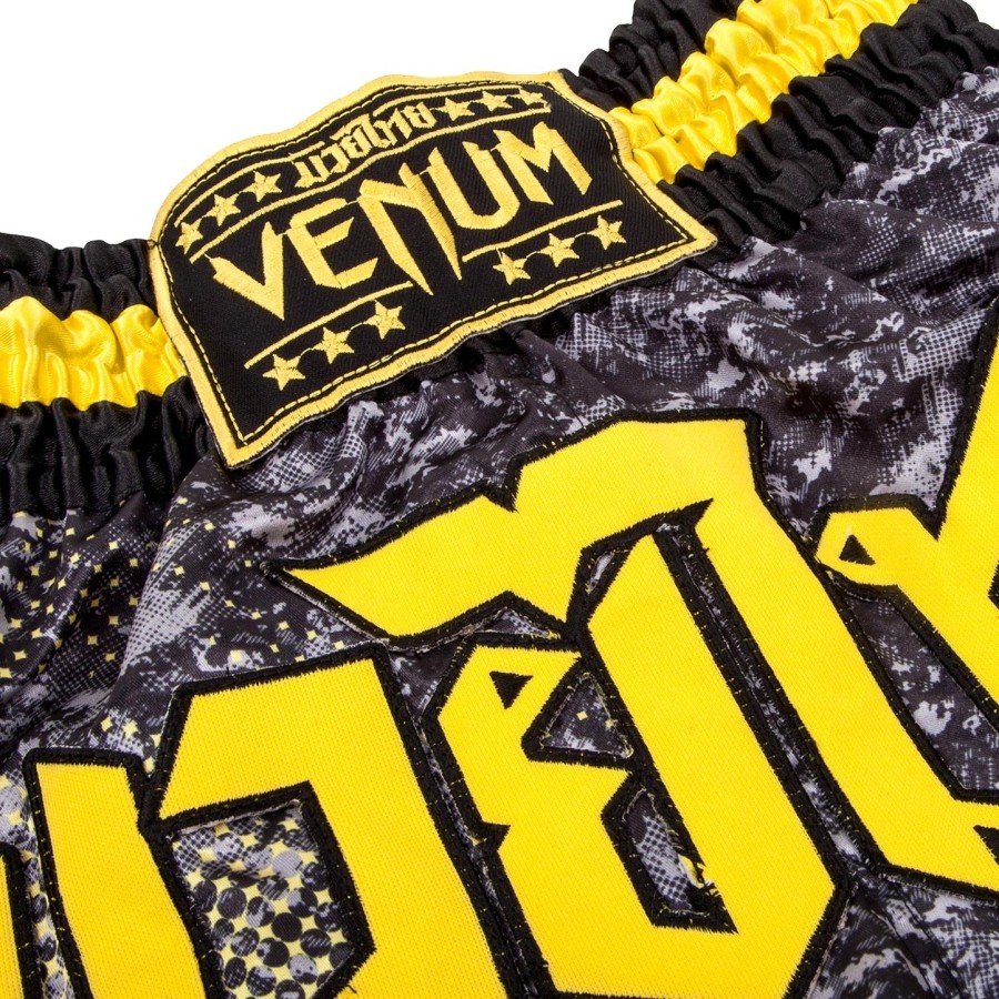 calção venum tramo muay thai - pretoamarelo