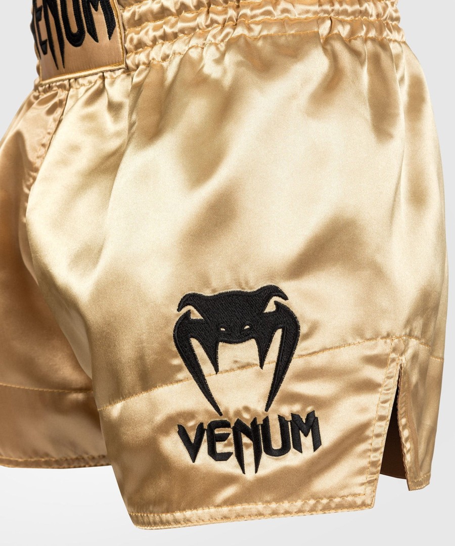 calções venum classic muay thai - douradopreto