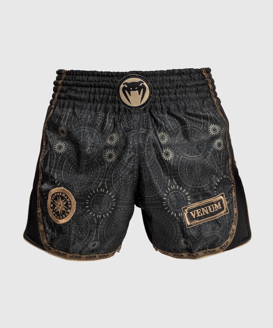 venum santa muerte dark side - calções de muay thai - pretomarrom