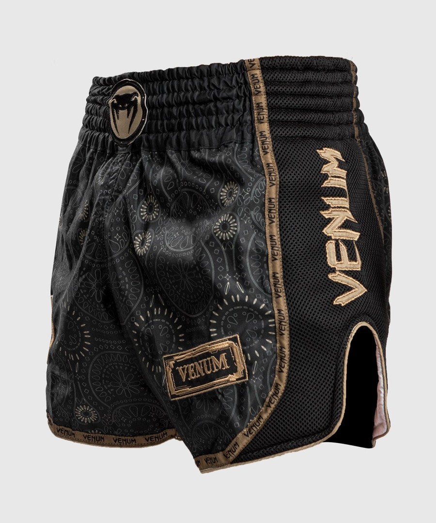 venum santa muerte dark side - calções de muay thai - pretomarrom