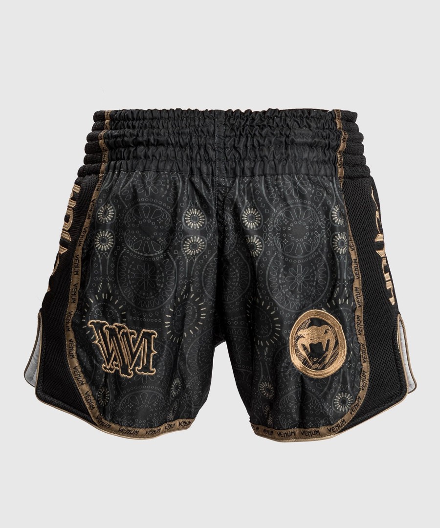 venum santa muerte dark side - calções de muay thai - pretomarrom