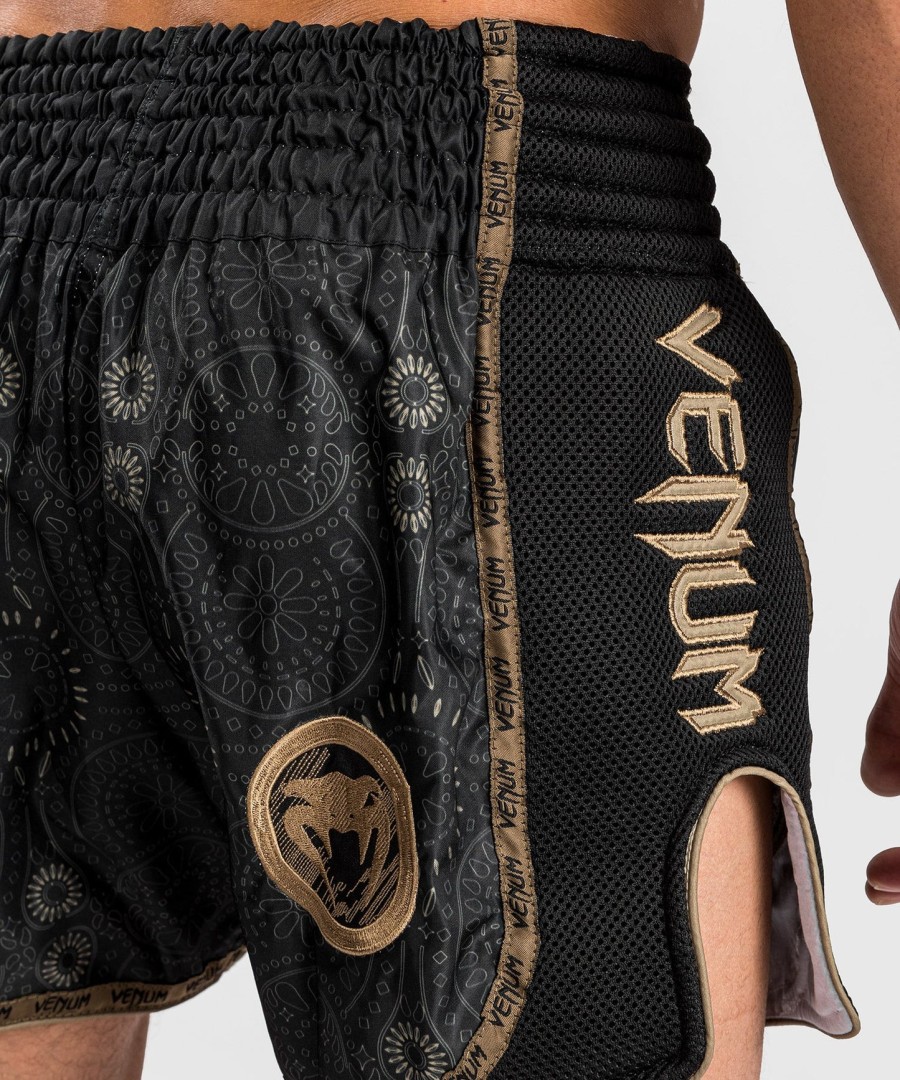 venum santa muerte dark side - calções de muay thai - pretomarrom