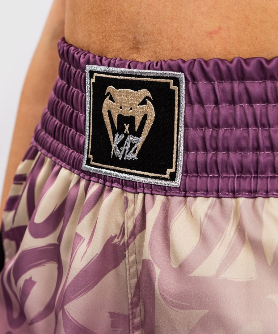 shorts de muay thai venum x kaz - dusky orchid
