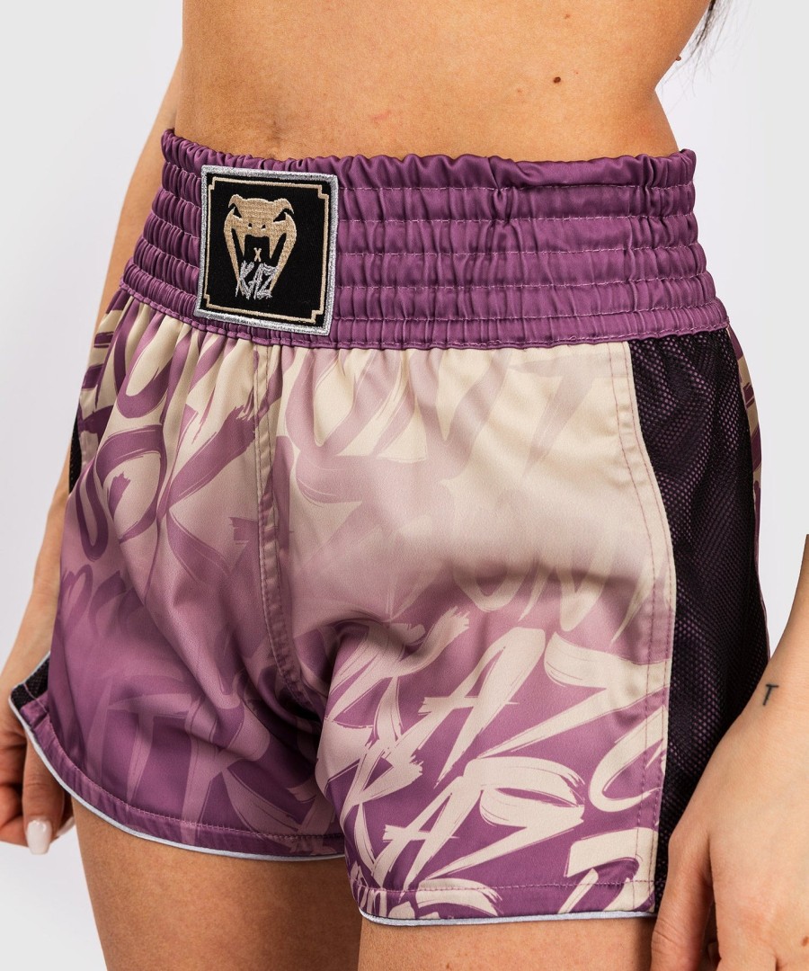 shorts de muay thai venum x kaz - dusky orchid