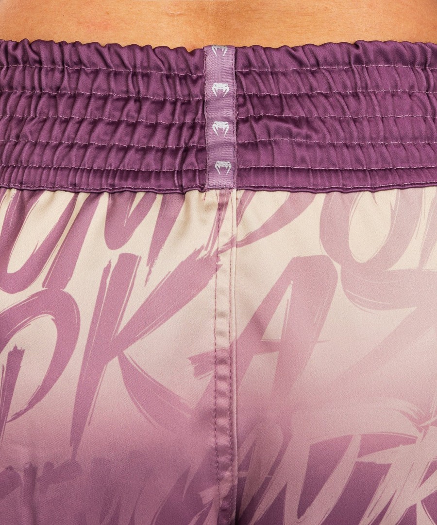 shorts de muay thai venum x kaz - dusky orchid