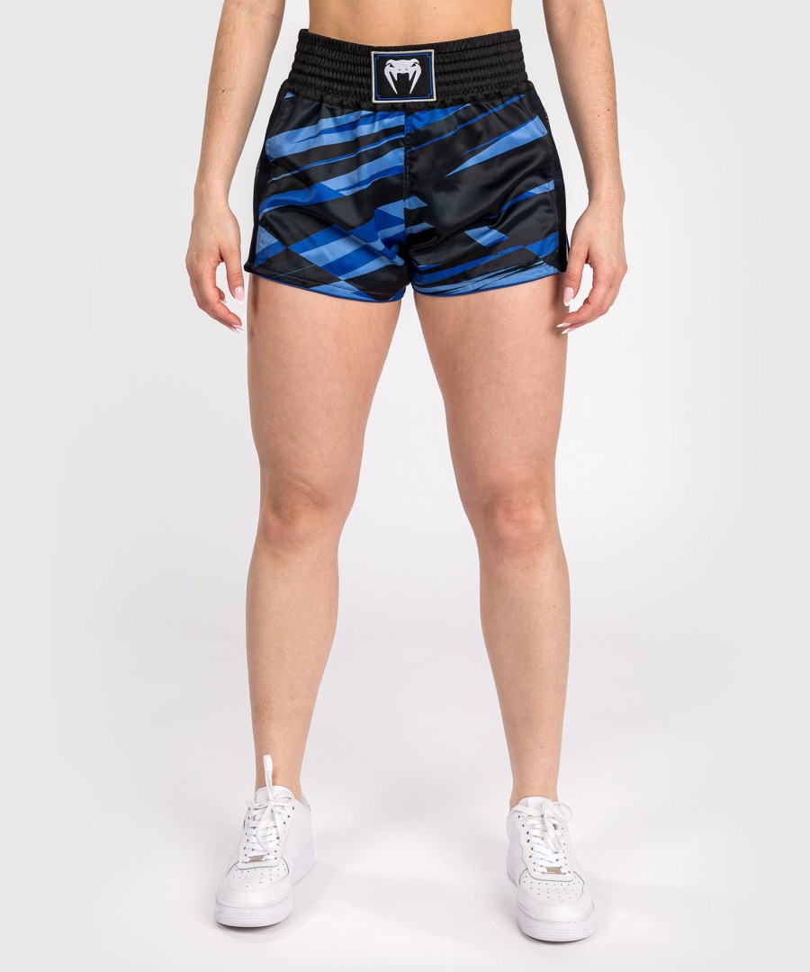 calções de muay thai venum abyss para mulher - azul sombra