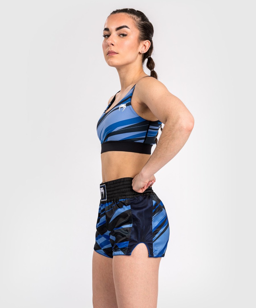 calções de muay thai venum abyss para mulher - azul sombra