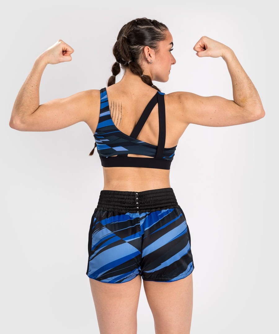 calções de muay thai venum abyss para mulher - azul sombra