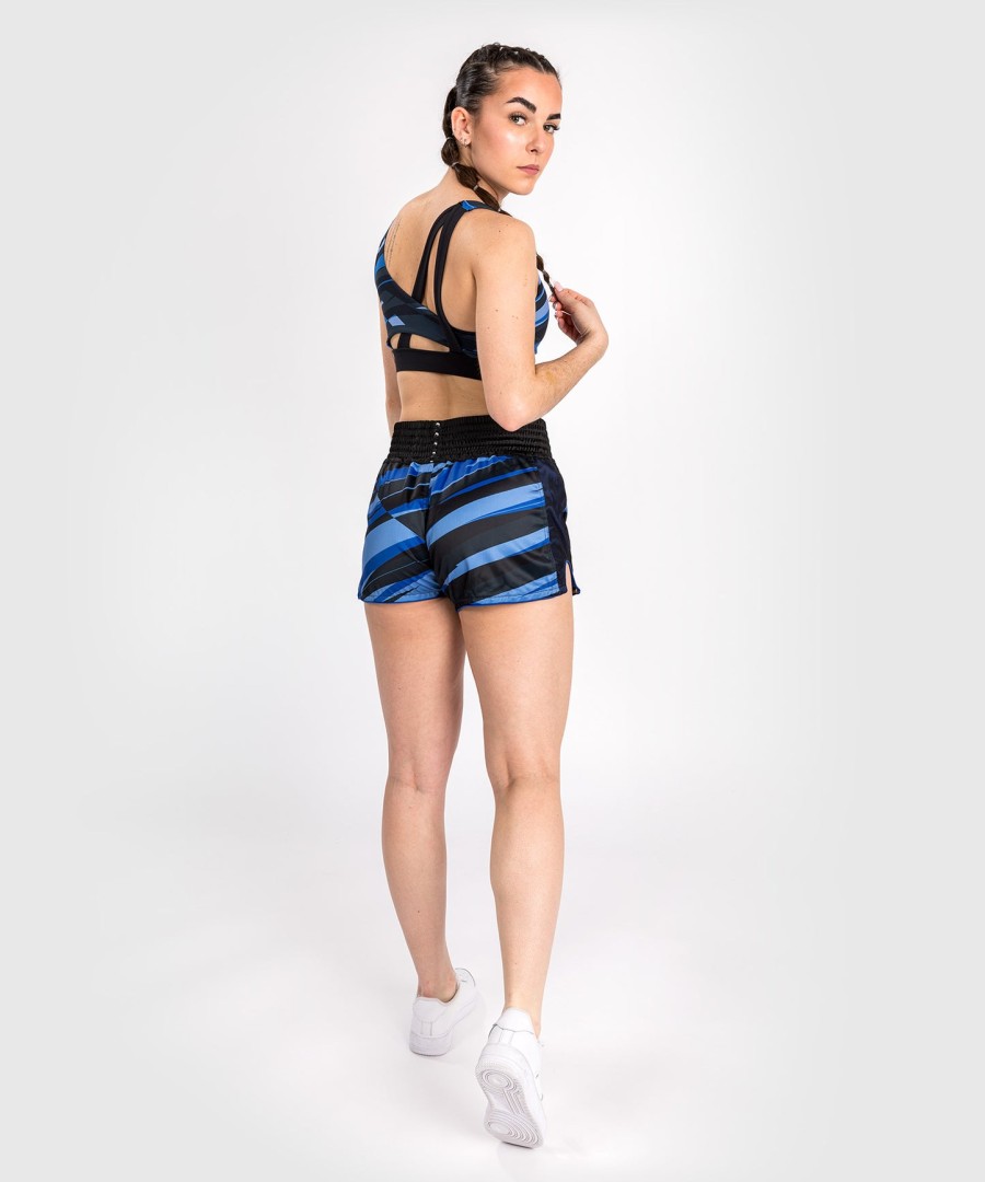 calções de muay thai venum abyss para mulher - azul sombra